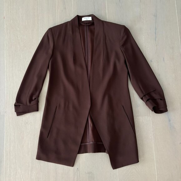 Brand New Aritzia Babaton New Power Blazer in Rich Mocha Brown in Size 00 - Picture 1 of 5